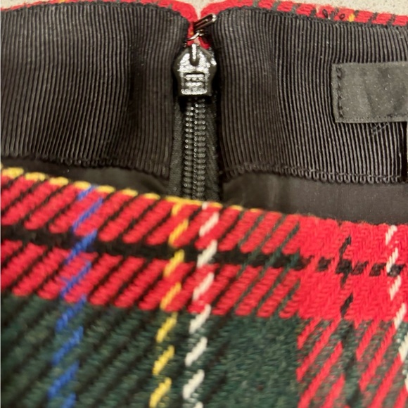 Plaid Tartan J.Crew Red and Black Sparkle Skirt - Picture 3 of 7